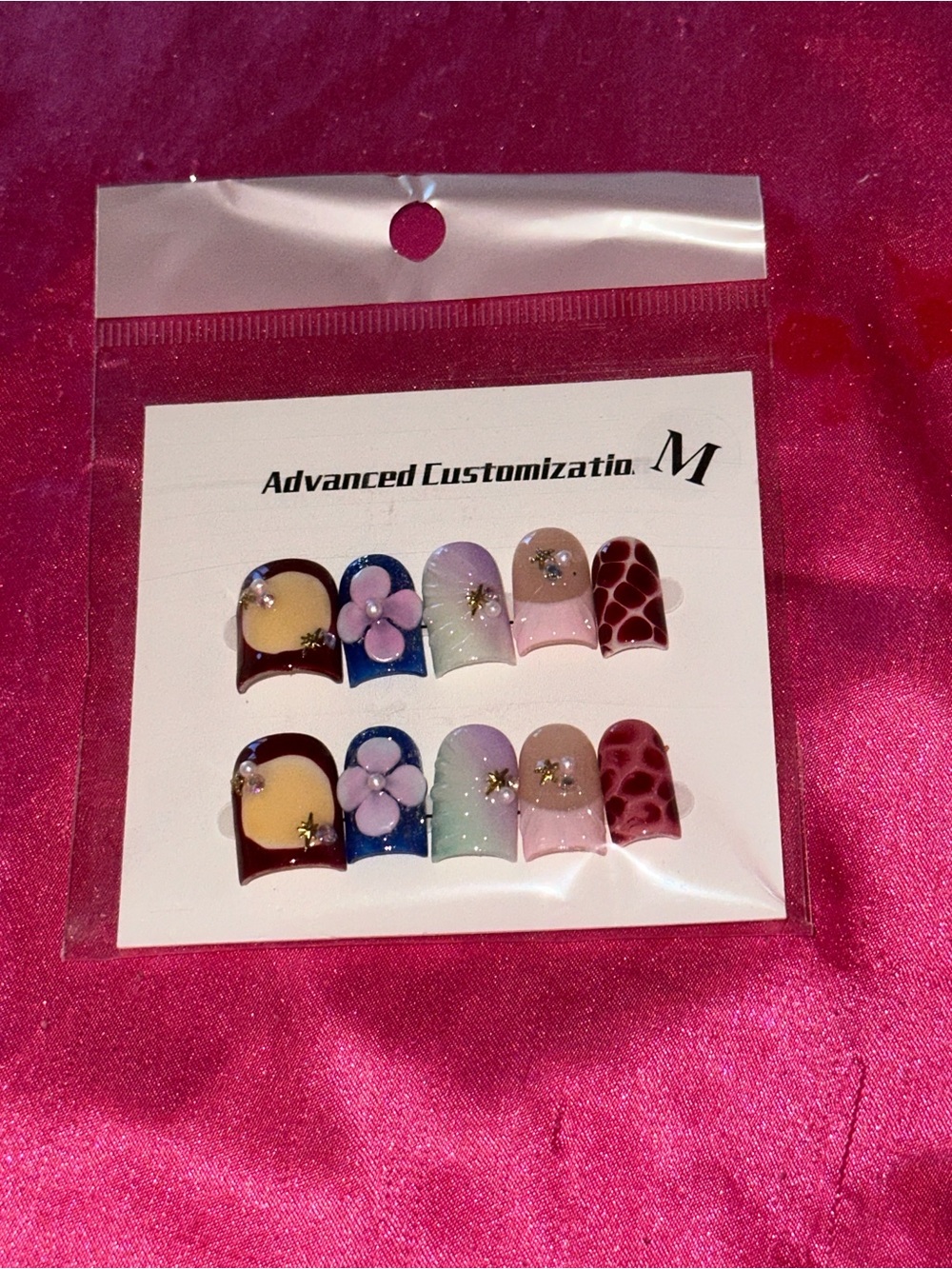 Press On Nails Size Medium 3D with Gems